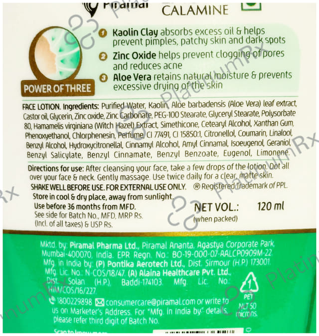 Lacto Calamine Oil Balance Lotion 120ml
