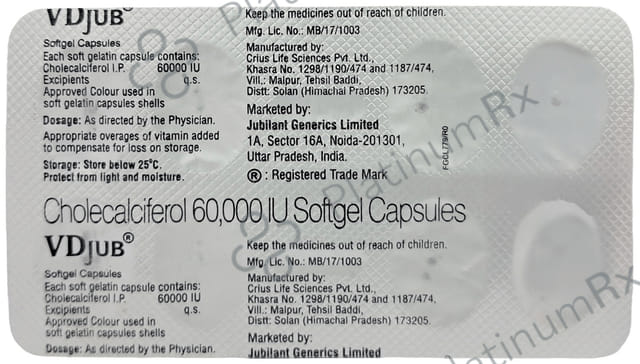 Vdjub D3 Soft Gelatin Capsule 8s