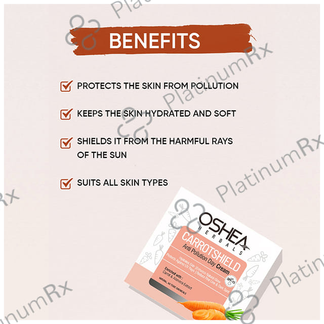 Oshea Herbals Carrot Shield SPF 15 Day Cream 50gm