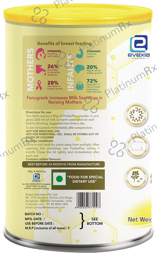 Evexia ProlacPlus Nutrition for Lactating Mothers Flavour Vanilla Powder 200 gm