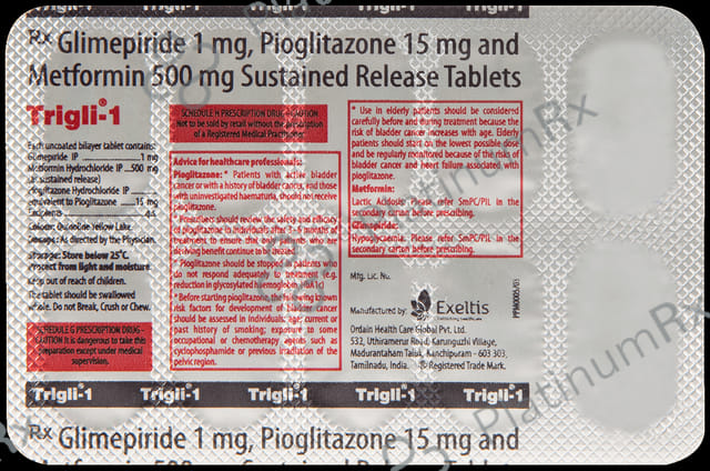 Trigli 1 1/500/15mg Tablet SR 10s