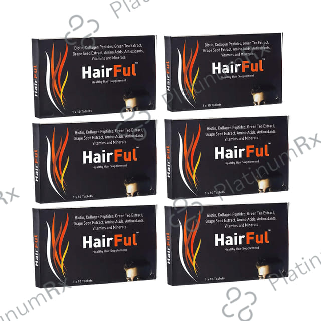 HairFul Tablet for Women & Men Hair Care (10 Each) 6 Strip