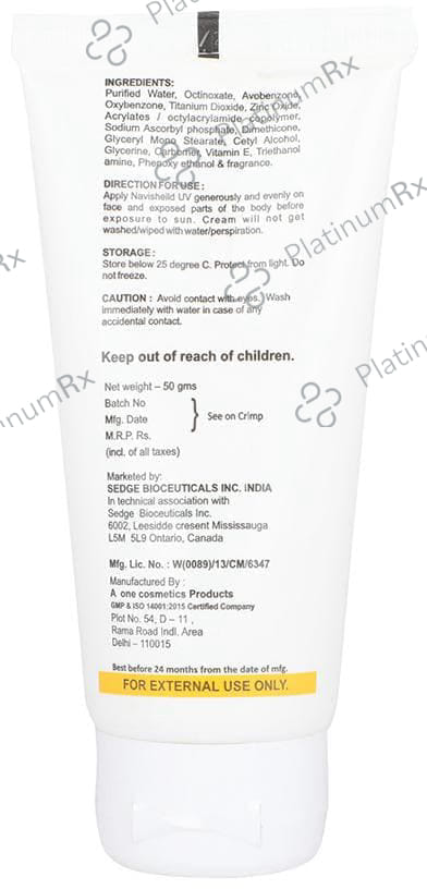 Navishield UV SPF 50+ Cream 50ml