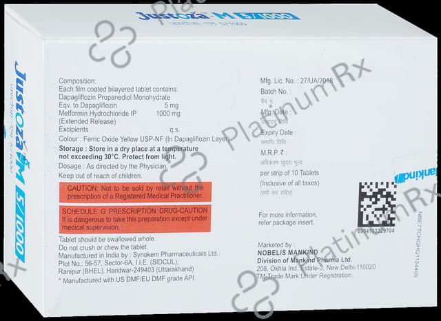 Justoza M 5/1000 Tablet ER 10s