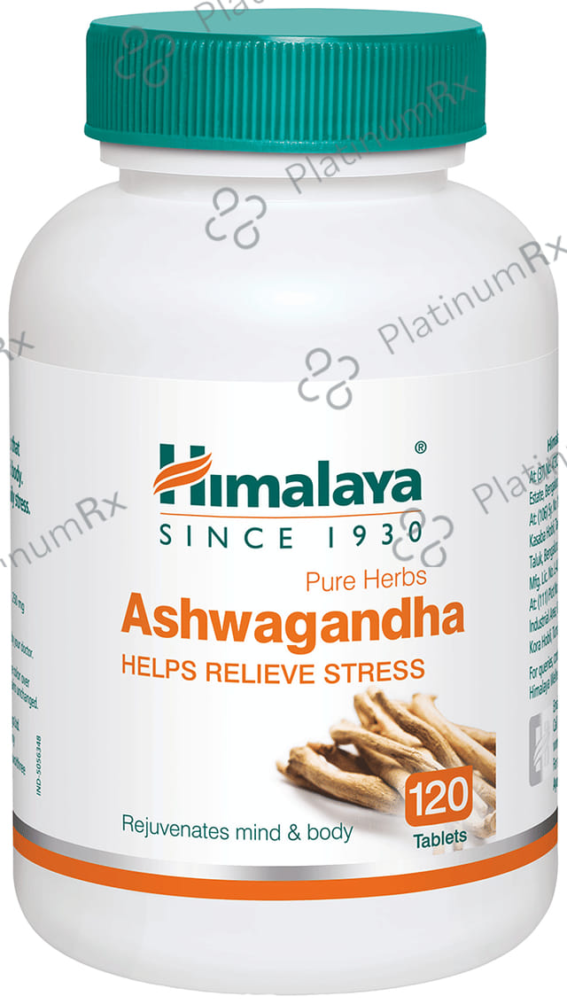 Himalaya Wellness Ashvagandha Stress Relief Supplement Rejuvenates Mind & Body Tablet 120s