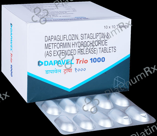 Dapavel Trio 10/1000/100mg Tablet ER 10s