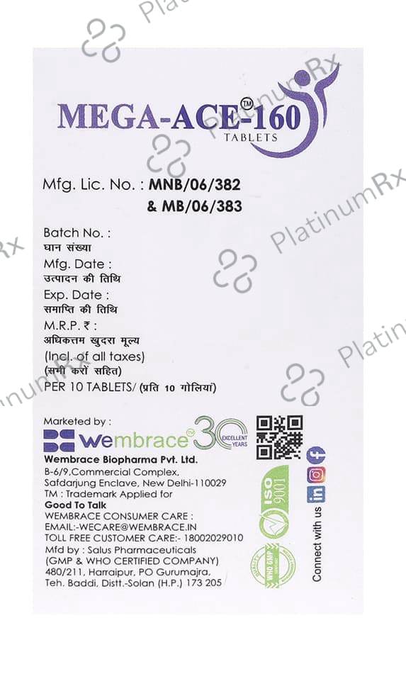 Mega Ace 160mg Tablet