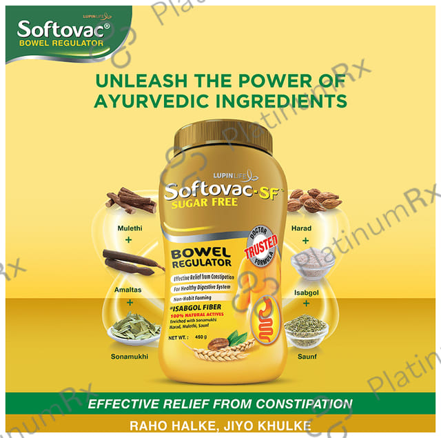 Softovac SF Bowel Regulator Eases Constipation Powder 450gm