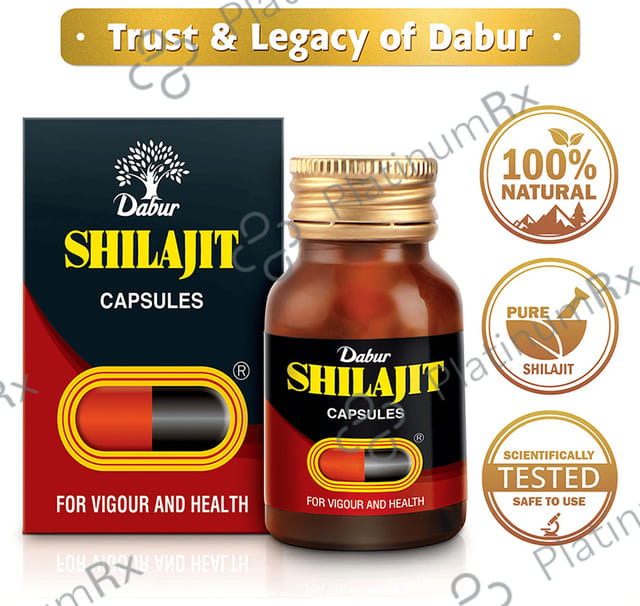 Dabur Shilajit Ayurvedics For Immunity, Vigour, Strength, Stamina & Power Capsule 30s