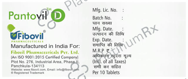 Pantovil D 10/40mg Tablet 10s