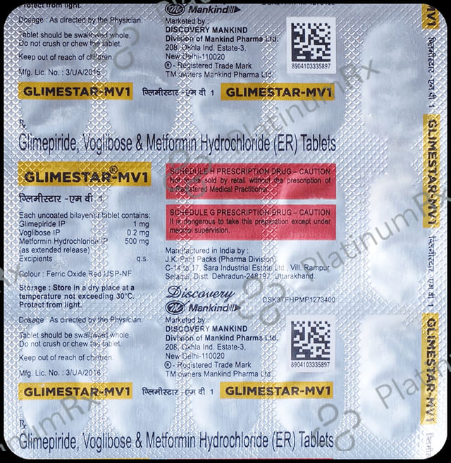 Glimestar MV 1/500/0.2mg Tablet 15s