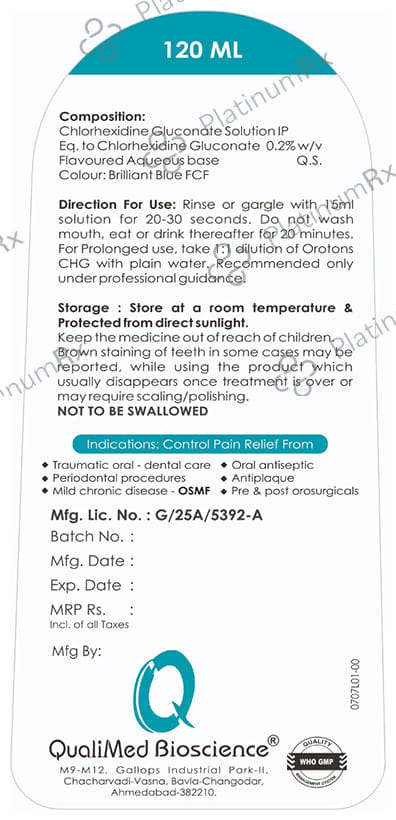 Oro Tons CHG Mouth Wash 120ml