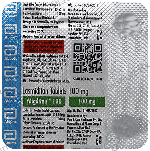 Migditan 100mg Tablet 4s