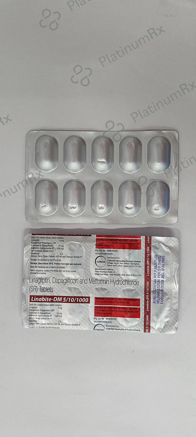 Linabite DM 5/10/1000mg Tablet 10s