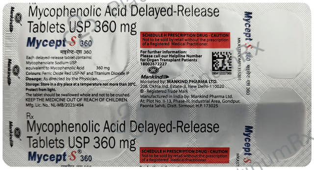 Mycept S 360mg Tablet 10s