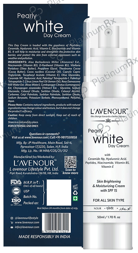L'avenour Pearly White with SPF 15 Day Cream 50ml