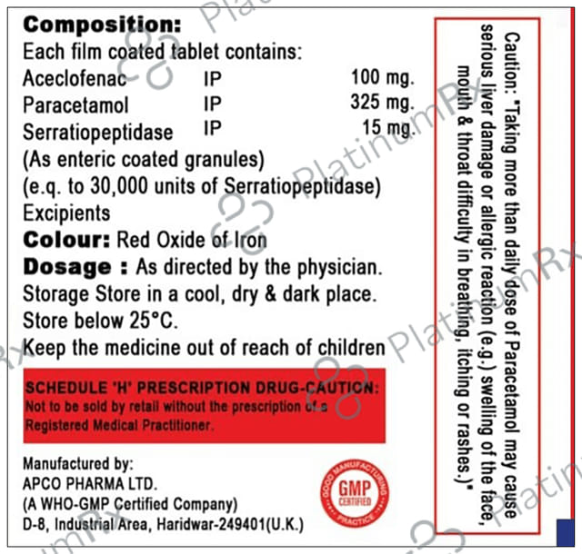 Axillium SP 100/325/15mg Tablet 10s