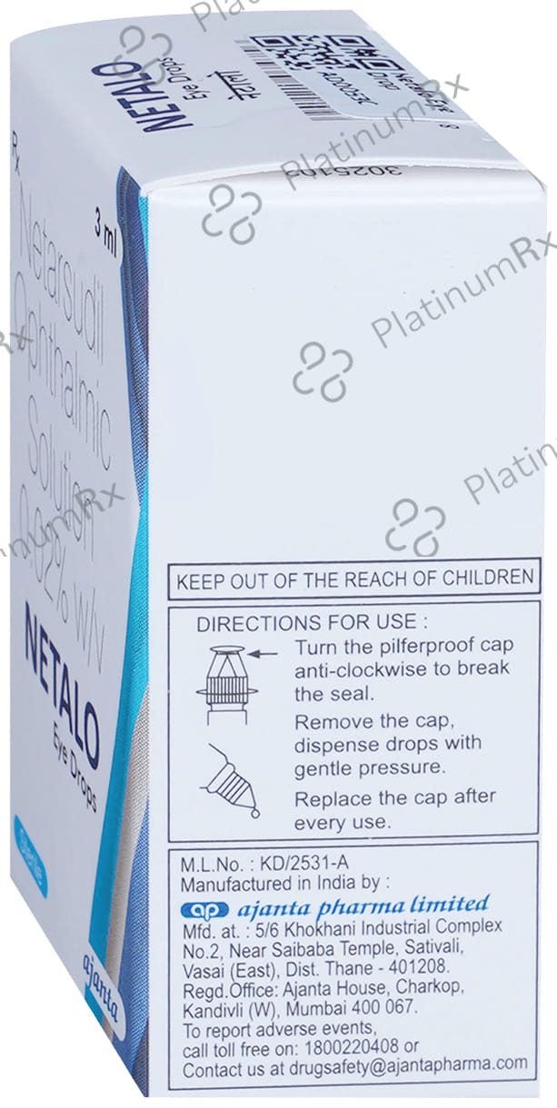Netalo 0.02% Ophthalmic Solution 3ml