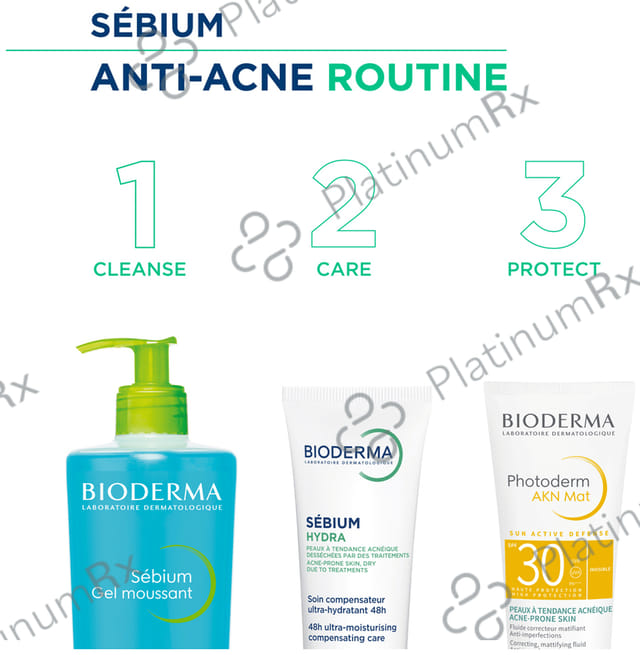 Bioderma Sebium Gel Moussant Purifying Cleansing Foaming Gel Combination to Oily Skin