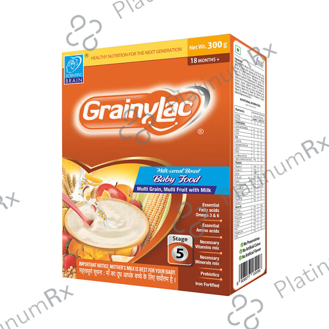 GrainyLac Multi Grain Multi Fruit with Milk for 18+ Months Powder Multi Flavours