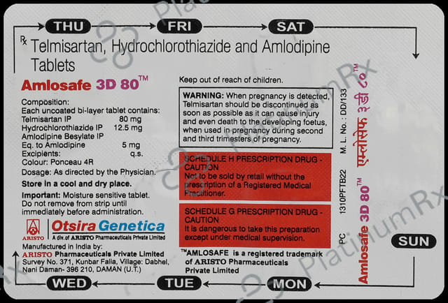Amlosafe 3D 5/12.5/80mg Tablet 7s