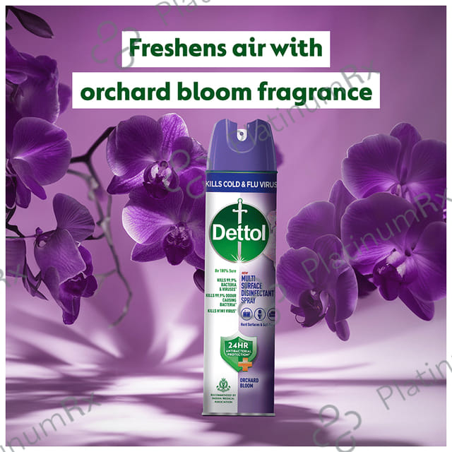 Dettol Dettol Multi-Surface Disinfectant Sanitizer Spray Bottle - 24 hours Antibacterial Protection- Germ Kill on Hard and Soft Surfaces Orchard Bloom