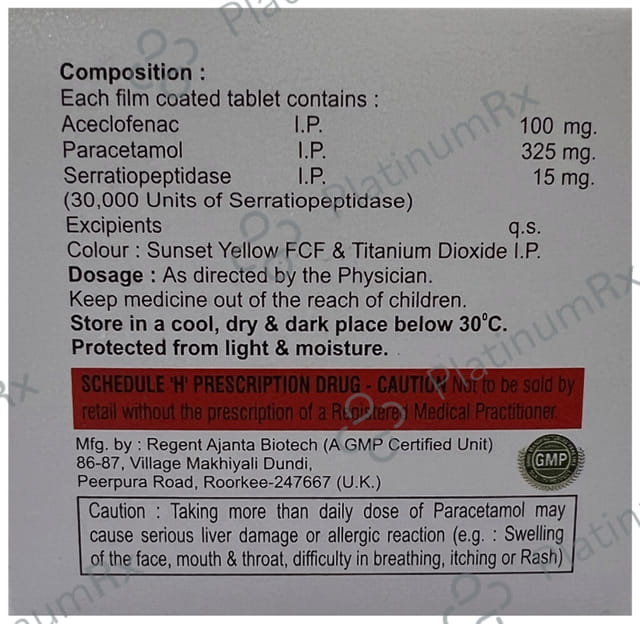 Acepain SP 100/325/15mg Tablet 10s