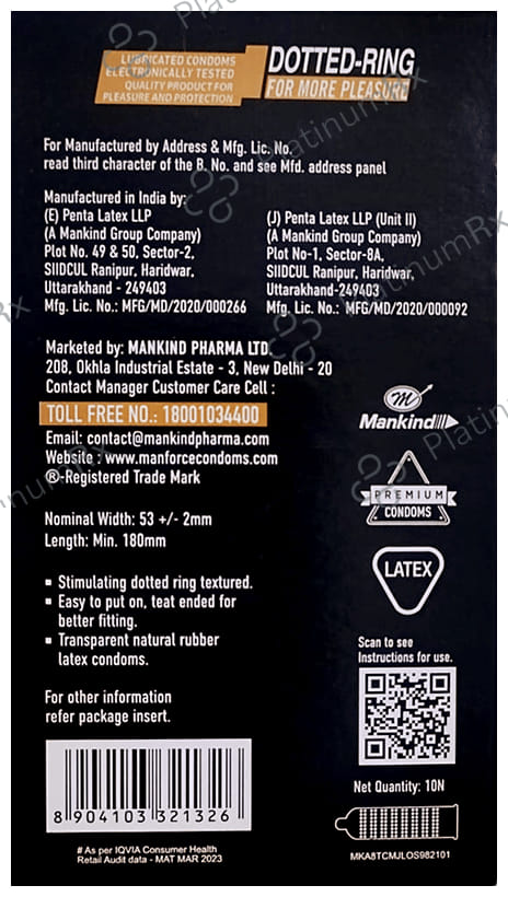 Manforce Dotted Ring Cocktail Chocolate & Hazelnut Flavour Condom 10s