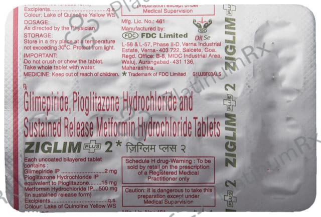 Ziglim Plus 2/500/15mg Tablet SR 10s