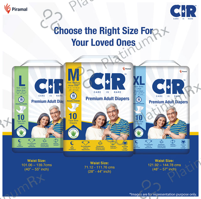 CIR Premium Adult Unisex Diaper Size Medium 10s