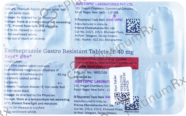 Esys 40mg Tablet 10s