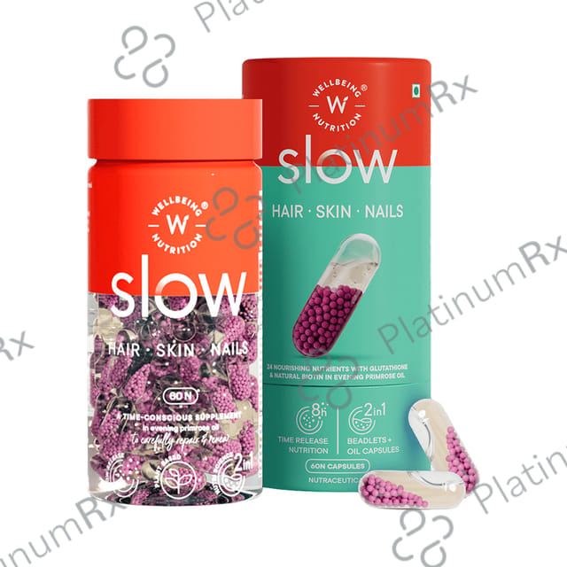 Wellbeing Nutrition Slow Hair Skin Nails - With Collagen, Glutathione & Biotin - Capsule