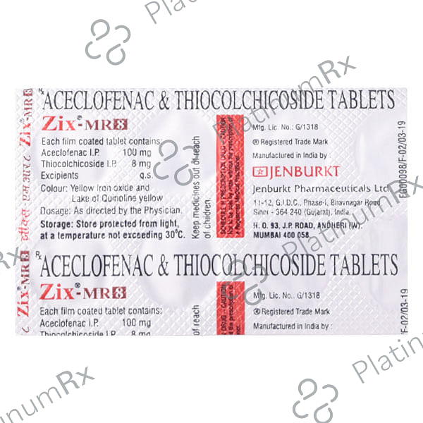 Zix MR 100/8mg Tablet 10s