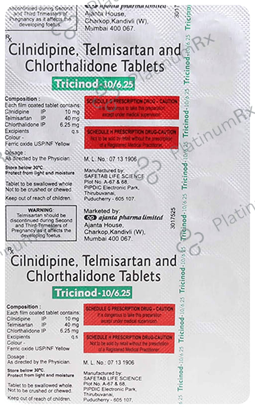 Tricinod 6.25/10/40mg Tablet 15s