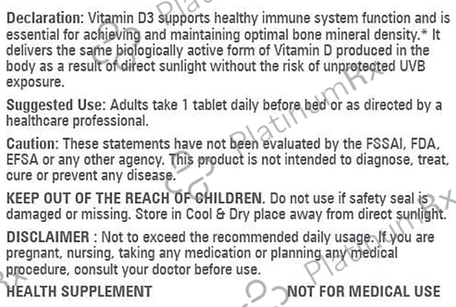 Abbie's Nutrition Plus Health Supplement Vitamin D3 60K Tablet 180s