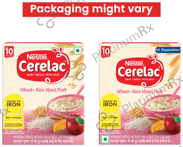 Nestle Cerelac Baby (10 months+) Cereal with Milk, Iron, Vitamins & Minerals - Wheat Rice Mix Fruit
