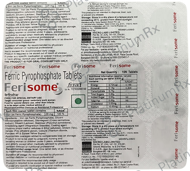 Ferisome 29mg Tablet 15s
