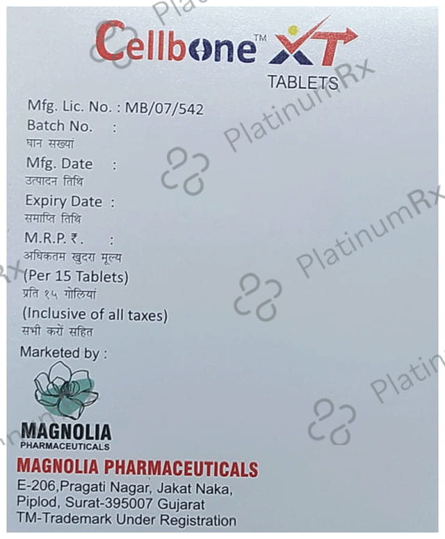 Cellbone-Xt Tablet (15 Each) 3 strips