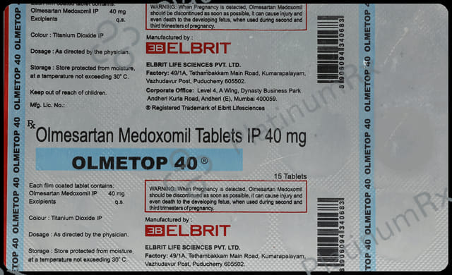 Olmetop 40mg Tablet 15s