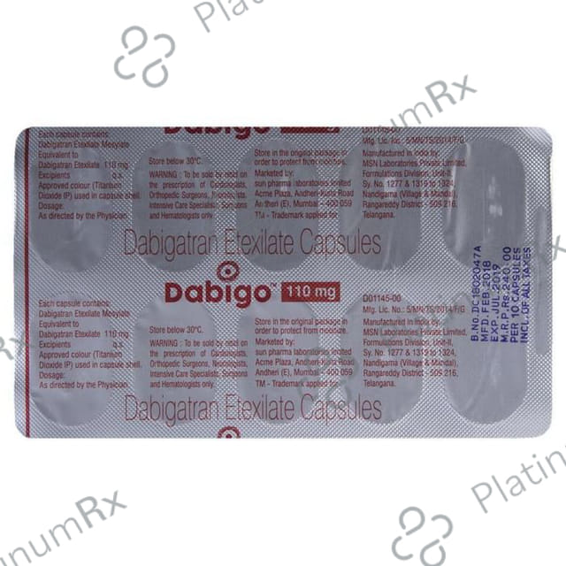 Dabigo 110mg Capsule 10s