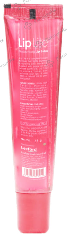 Leeford Lip Lite Moisturising Lip Balm SPF 15 Strawberry 15gm