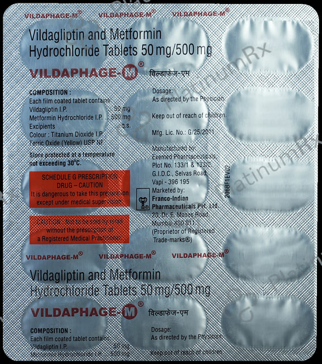 Vildaphage M 500/50mg Tablet 15s