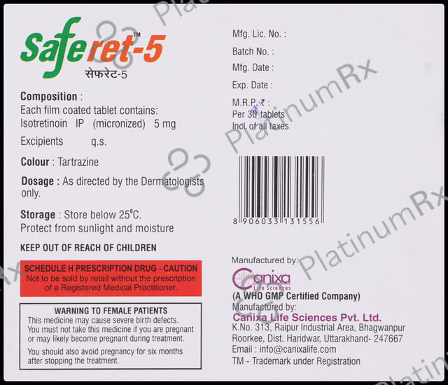 Saferet 5mg Tablet 30s