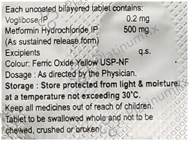 Vogloyd M 500mg/0.2mg Tablet 15 tablets