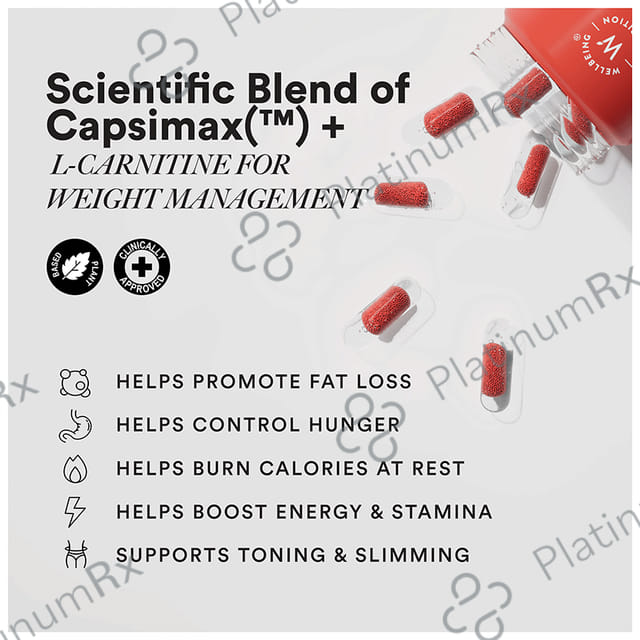 Wellbeing Nutrition Slow Burn with L-Carnitine, Caffeine & Chromium for Weight Management - Capsule