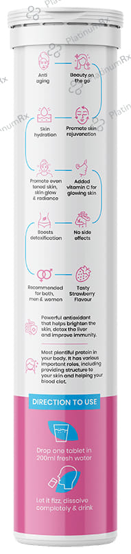 Superfit Glutathione Glow Effervescent Tablet Strawberry