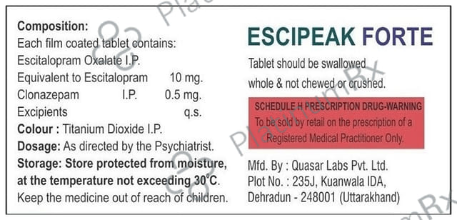 Escipeak Forte 0.5/10mg Tablet 10s