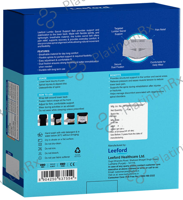 Leeford Lumbo Sacral Support Belt XL