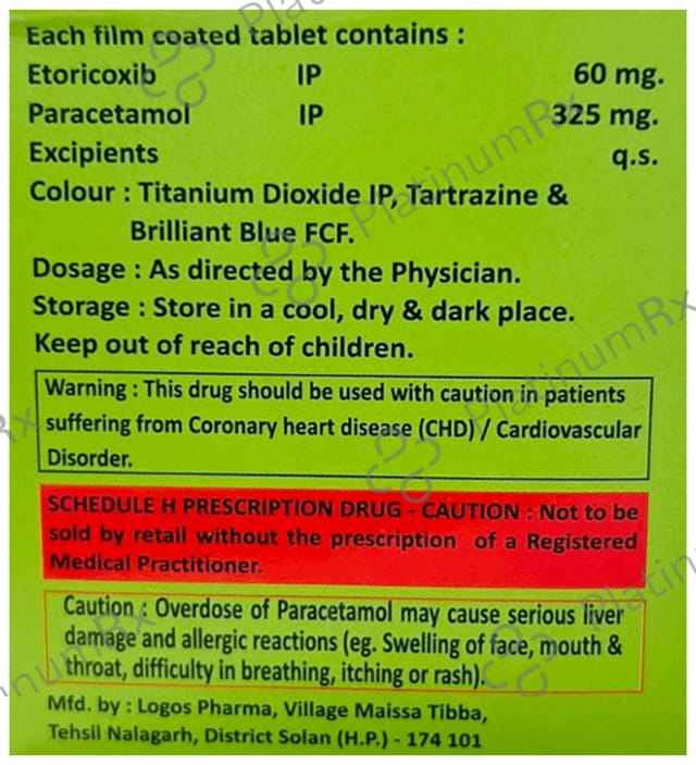 Ethicox P 60mg/325mg Tablet