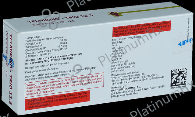 Telmikind Trio 40/10/12.5mg Tablet 10s